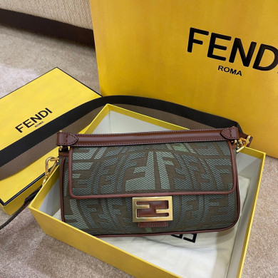 FENDI BAGUETTE, Multicolor embroidered canvas bag