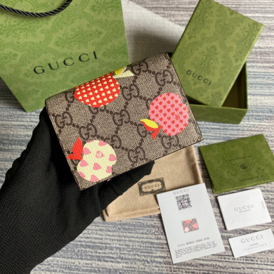 663922 Gucci Les Pommes card case wallet