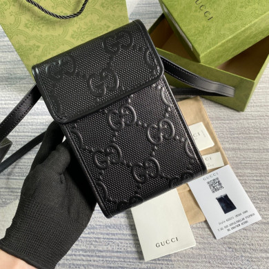 625571 GG embossed mini bag, gucci Strapped Wallets for Men