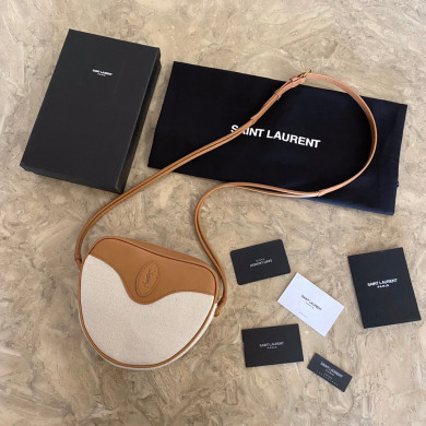 675260 MONOGRAMME CŒUR BAG IN CANVAS AND VINTAGE LEATHER, Yves Saint Laurent YSL