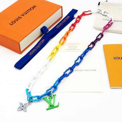M00275  RAINBOW CHARMS NECKLACE, 58 cm/22.8 inches