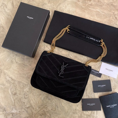 633160 NIKI BABY IN QUILTED SUEDE AND SMOOTH LEATHER, YSL Saint Laurent