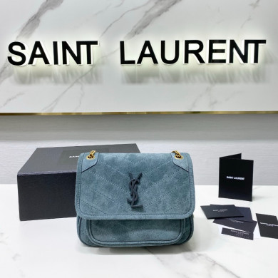 633160 NIKI BABY IN QUILTED SUEDE AND SMOOTH LEATHER, YSL Saint Laurent