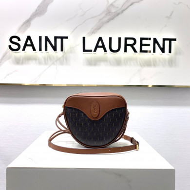 LE MONOGRAMME CŒUR BAG IN CANVAS AND SMOOTH LEATHER, YSL Saint Laurent