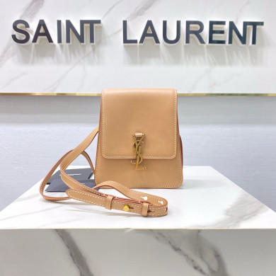 668809 KAIA NORTH/SOUTH SATCHEL IN VEGETABLE-TANNED LEATHER, YSL Saint Laurent