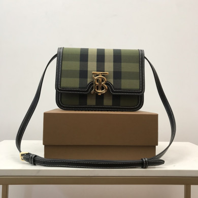 Small Tri-tone Canvas and Leather TB Bag BURBERRY BAGS