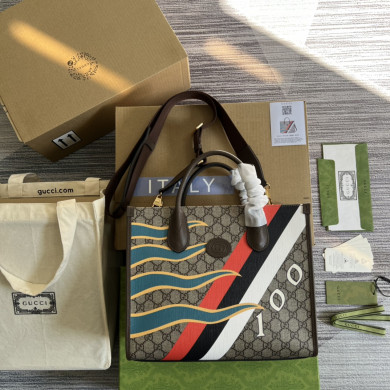 648134 GUCCI with geometric print,  tote bag