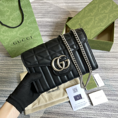 474575 GG Marmont matelassé mini bag, gucci Chain Wallets for Women
