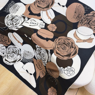 Double-Sided Jacquard cashmere & Silk Shawl scarf – CHASCA-280 | 135 × 135 cm