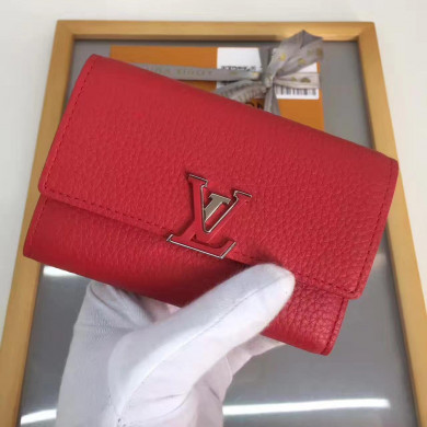 Louis Vuitton LV, M62158, CAPUCINE COMPACT WALLET, 5.3 x 3.7 x 0.6 inches