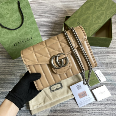 474575 GG Marmont matelassé mini bag, gucci Chain Wallets for Women
