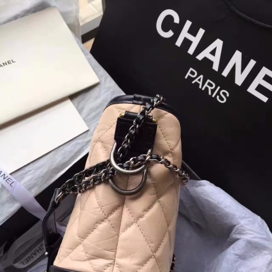 CHANEL'S ABIELLE HOBO BAG, CALFSKIN, A93824, 10.9 X 8.2 X 3.9 IN