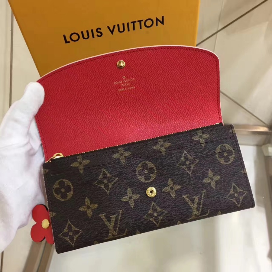 M64202DH, EMILIE WALLET, LOUIS VUITTON LV WALLETS, 7.7 x 3.9 x 0.6 inches