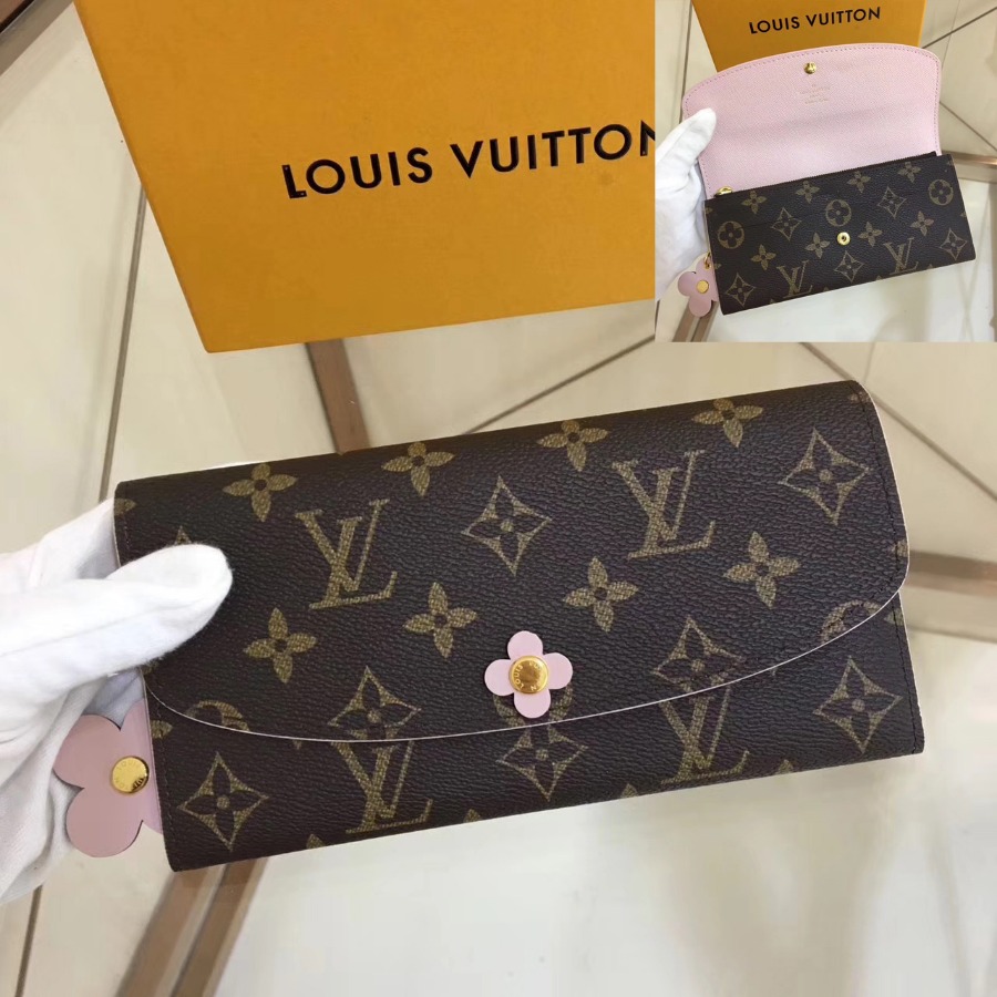 M64202F, EMILIE WALLET, LOUIS VUITTON LV WALLETS, 7.7 x 3.9 x 0.6 inches