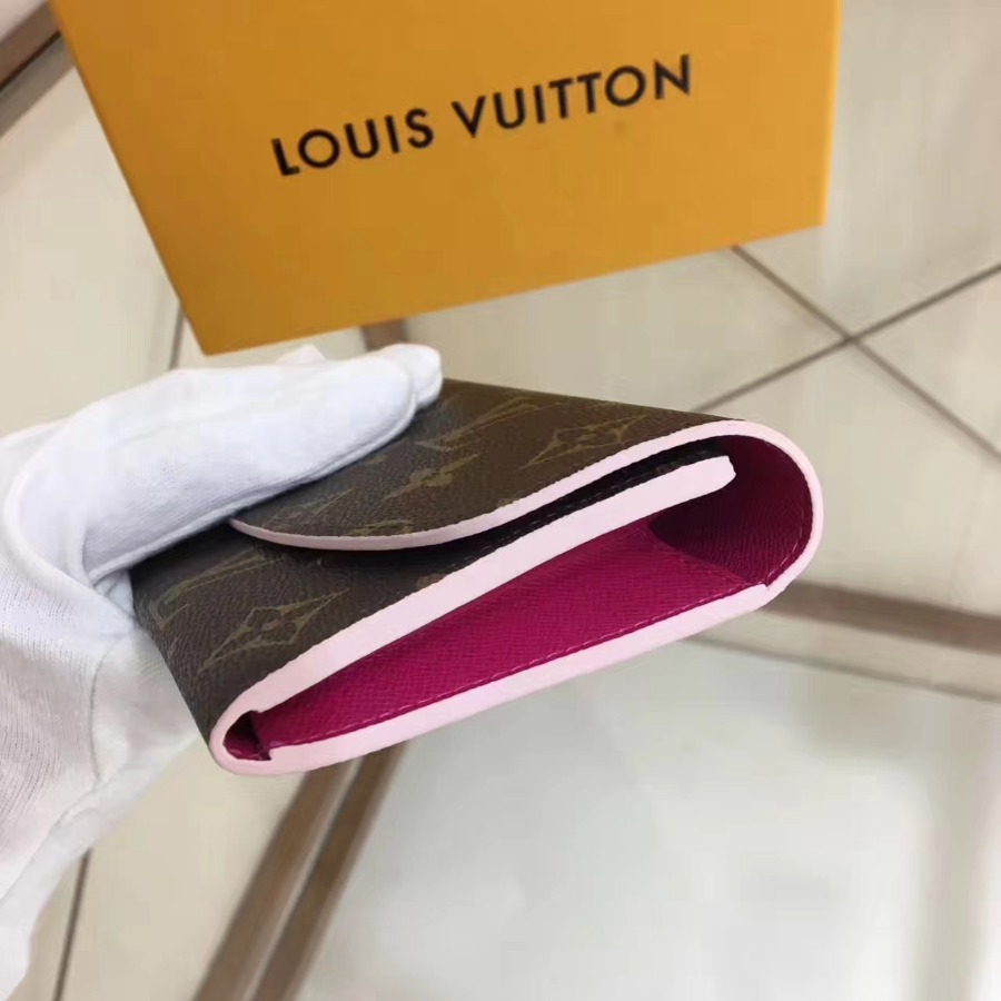 M64202, EMILIE WALLET, LOUIS VUITTON LV WALLETS, 7.7 x 3.9 x 0.6 inches