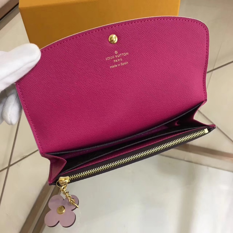 M64202, EMILIE WALLET, LOUIS VUITTON LV WALLETS, 7.7 x 3.9 x 0.6 inches