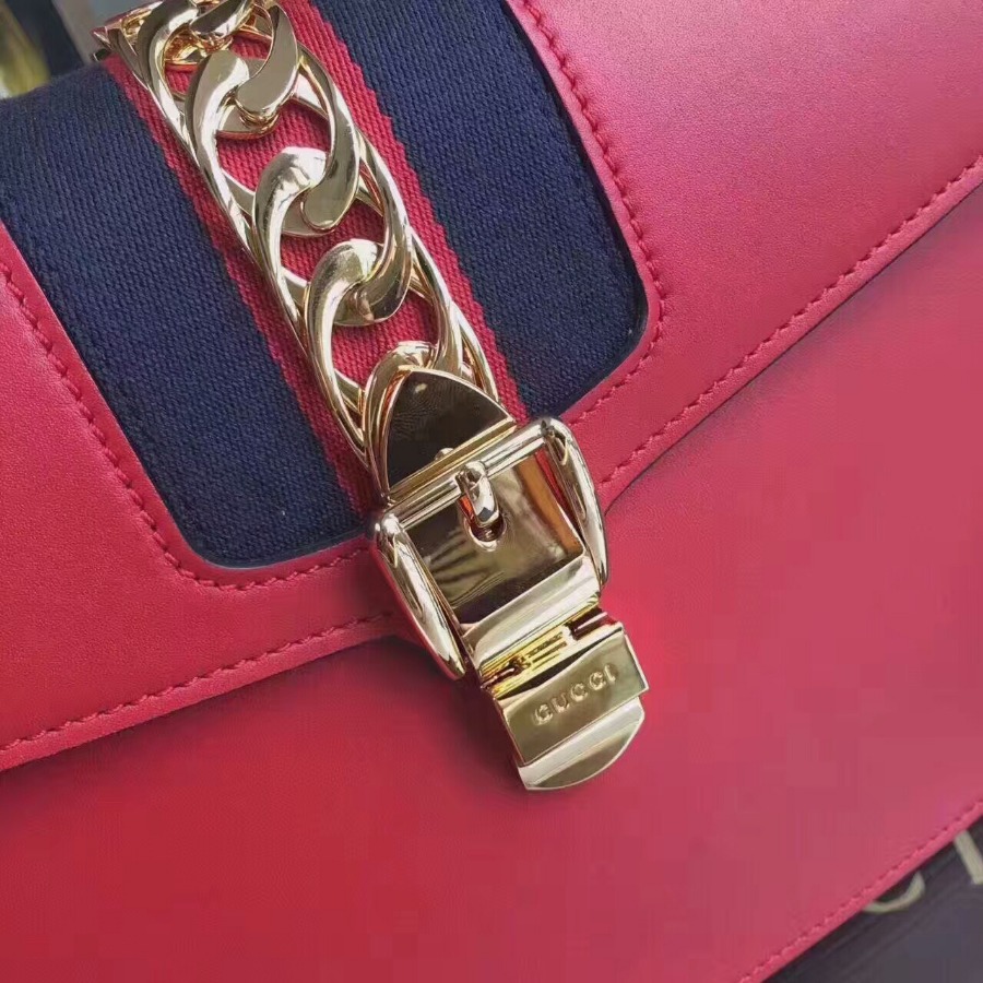 GUCCI Sylvie leather top handle bag, handbags