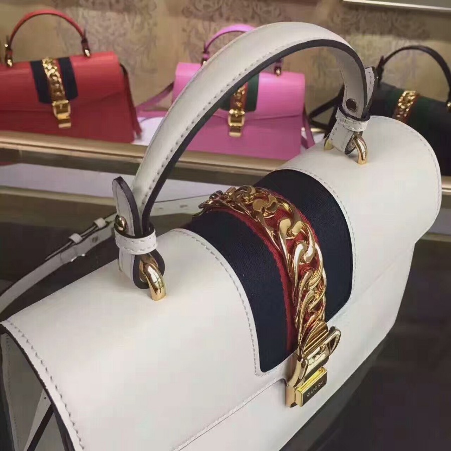 431665, GUCCI Sylvie leather top handle bag, handbags