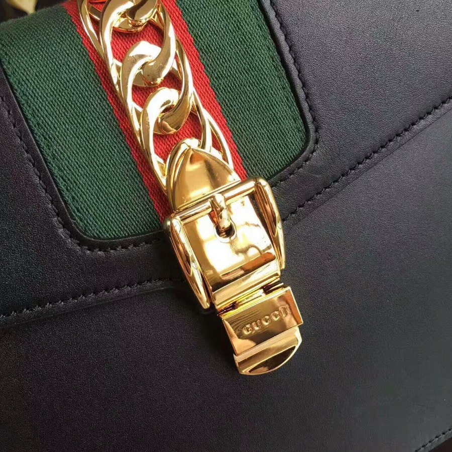 GUCCI Sylvie leather top handle bag, handbags