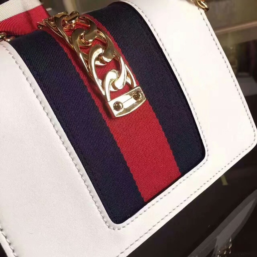 GUCCI Sylvie leather mini chain bag, handbags