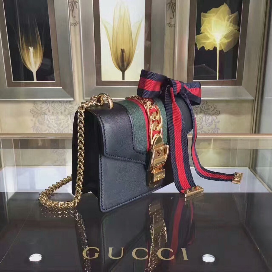 GUCCI Sylvie leather mini chain bag, handbags