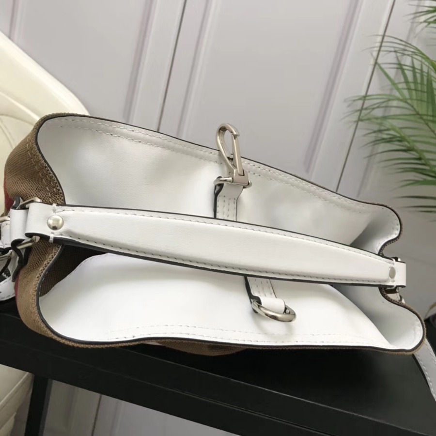 Burberry, 39457421, The Medium Ashby in Canvas Check and Leather