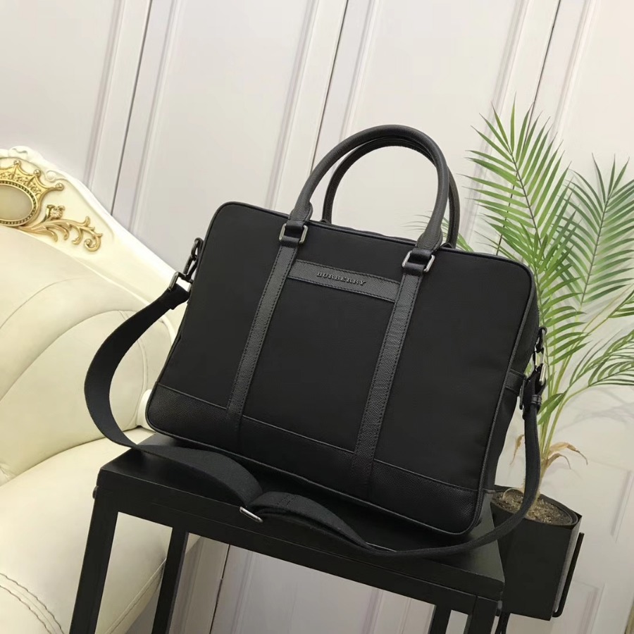 Burberry, 39583521, Crossbody briefcase with leather trim