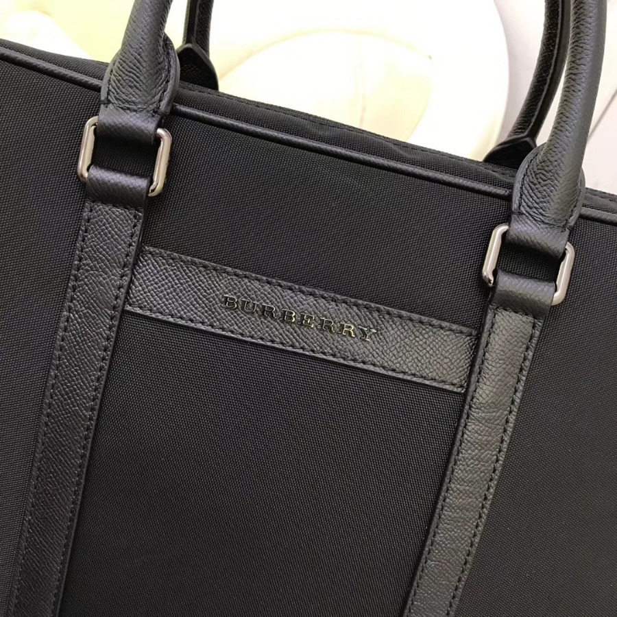 Burberry, 39583521, Crossbody briefcase with leather trim