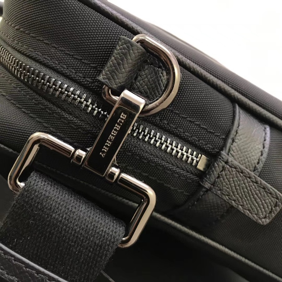 Burberry, 39583521, Crossbody briefcase with leather trim