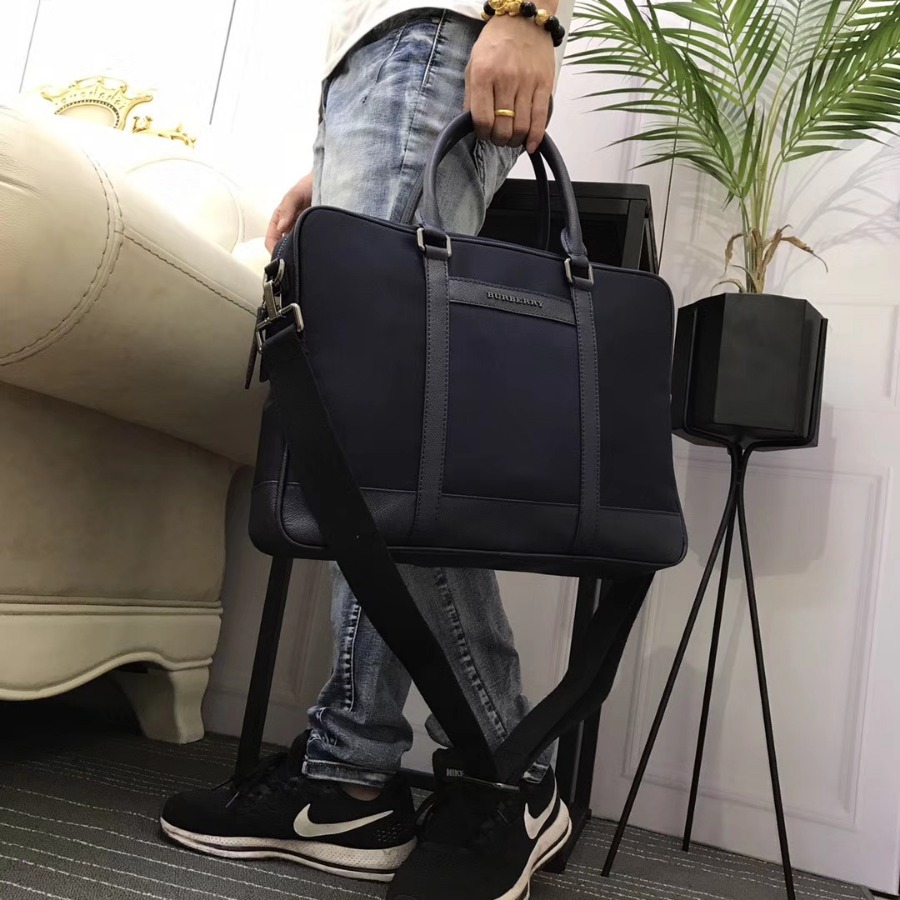 Burberry, 39583521, Crossbody briefcase with leather trim