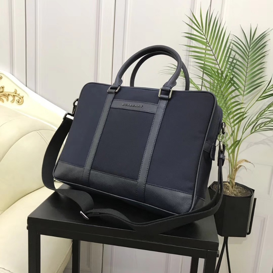 Burberry, 39583521, Crossbody briefcase with leather trim