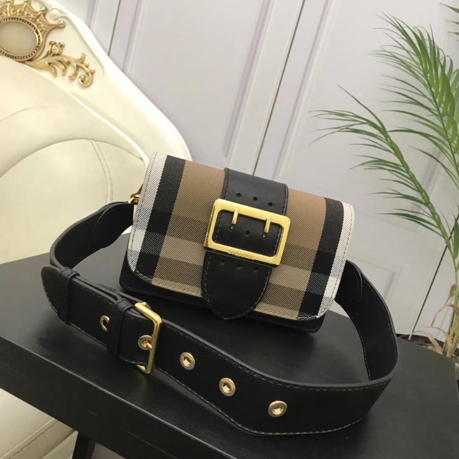 Burberry, 40224601, The Small Buckle Bag in House Check and Leather