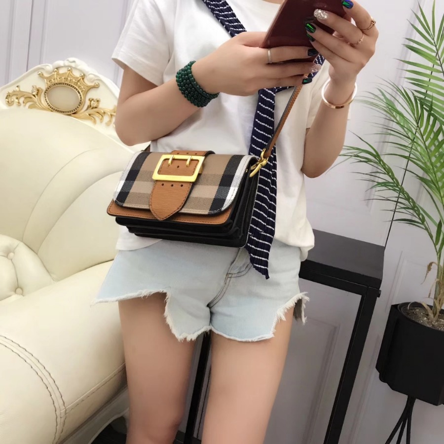 Burberry, 40224601, The Small Buckle Bag in House Check and Leather