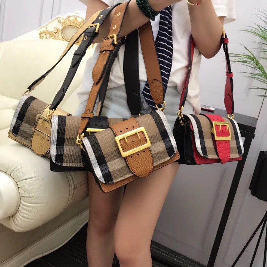 Burberry, 40224601, The Small Buckle Bag in House Check and Leather