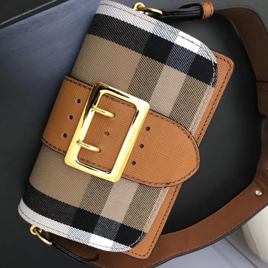 Burberry, 40224601, The Small Buckle Bag in House Check and Leather