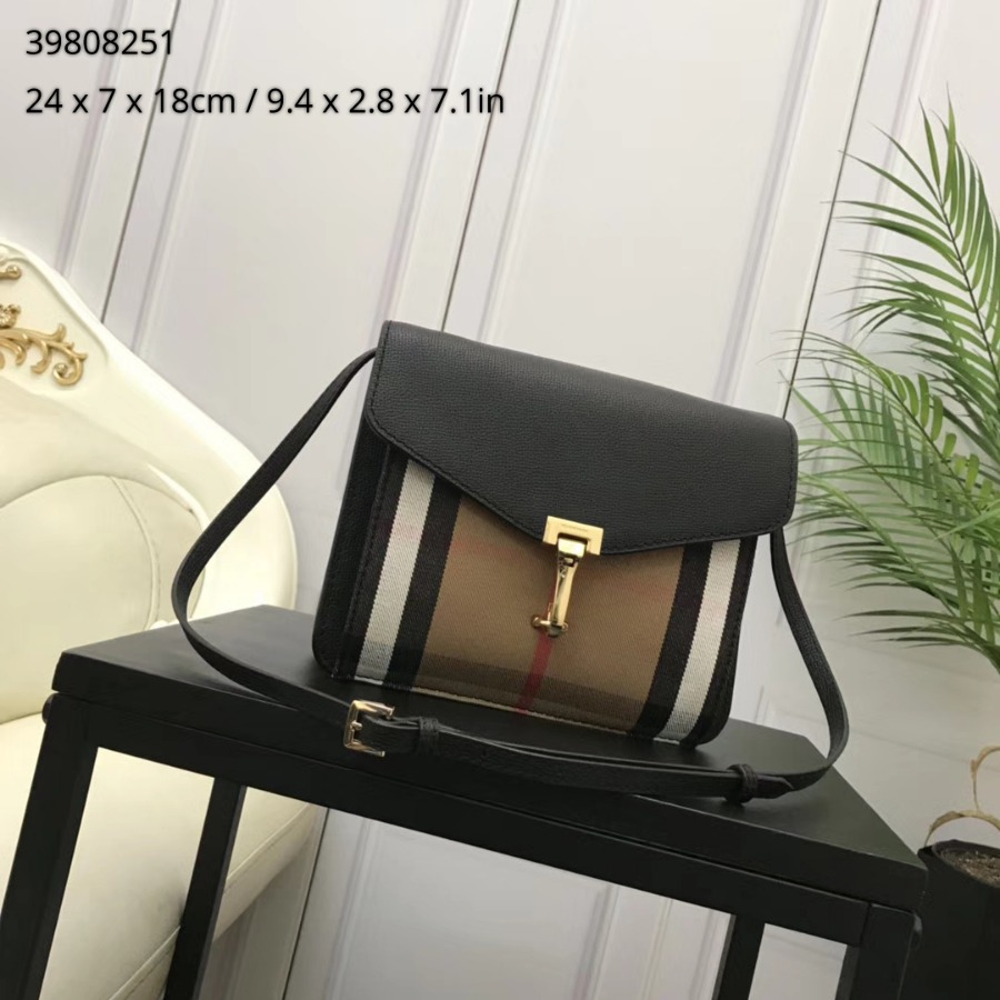 Burberry, 39808251, Small Leather and House Check Crossbody Bag