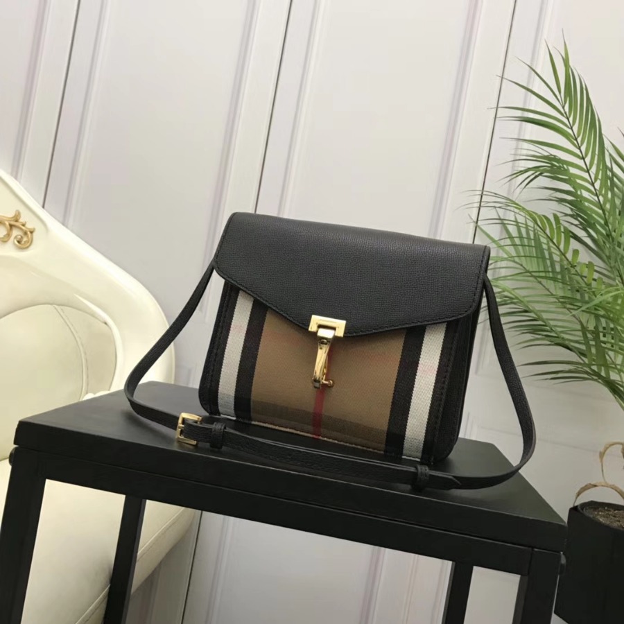 Burberry, 39808251, Small Leather and House Check Crossbody Bag