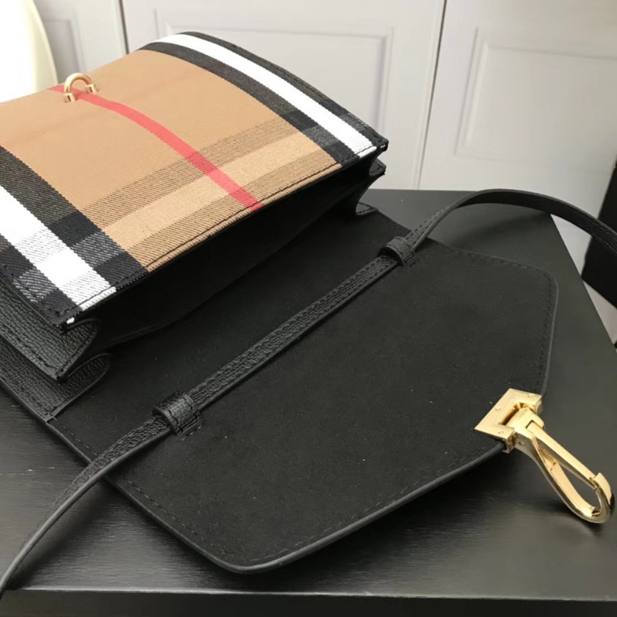 Burberry, 39808251, Small Leather and House Check Crossbody Bag