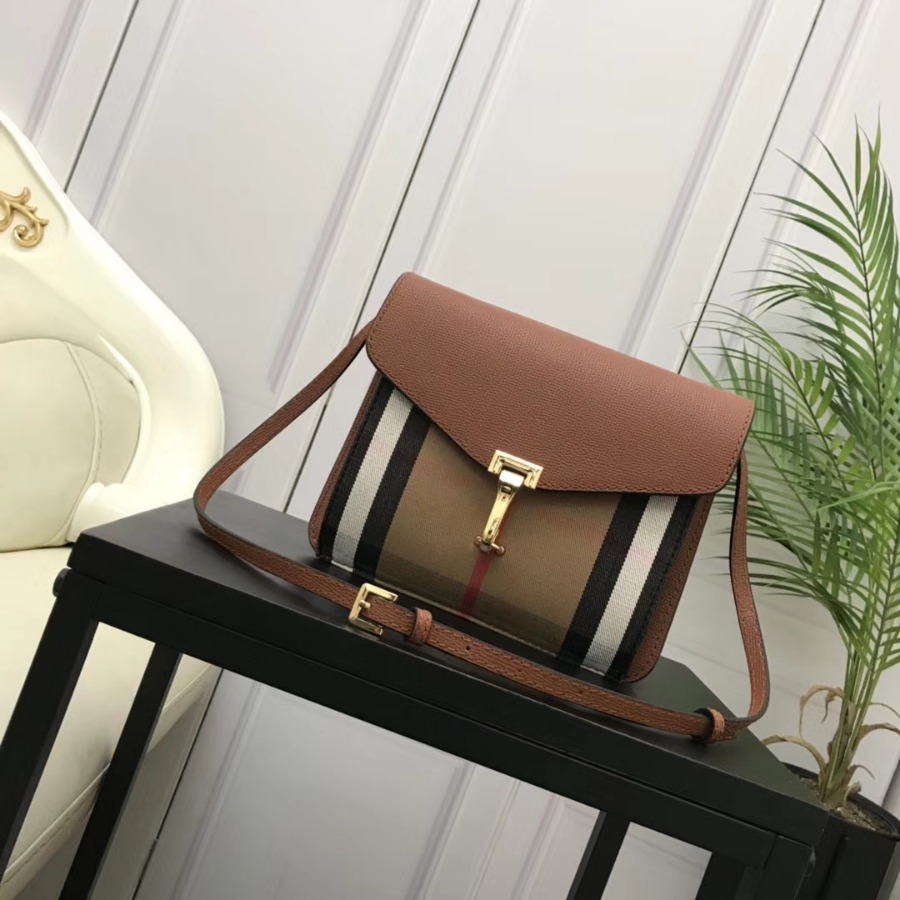 Burberry, 39808251, Small Leather and House Check Crossbody Bag