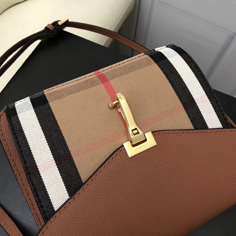 Burberry, 39808251, Small Leather and House Check Crossbody Bag