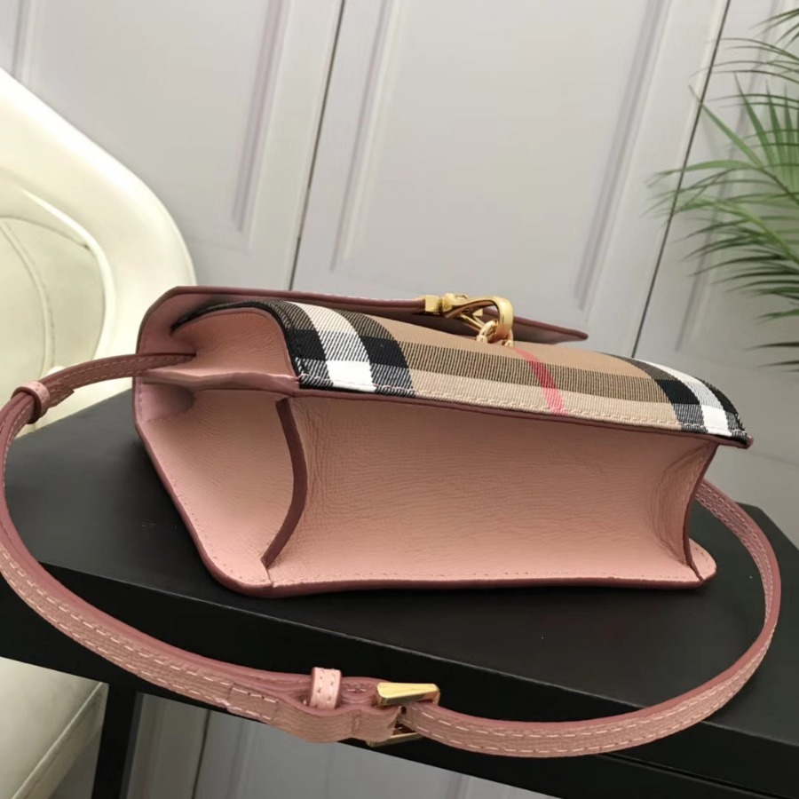 Burberry, 39808251, Small Leather and House Check Crossbody Bag