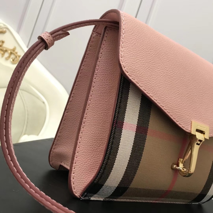 Burberry, 39808251, Small Leather and House Check Crossbody Bag