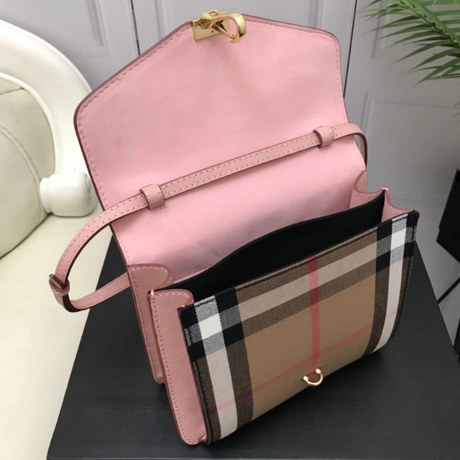 Burberry, 39808251, Small Leather and House Check Crossbody Bag