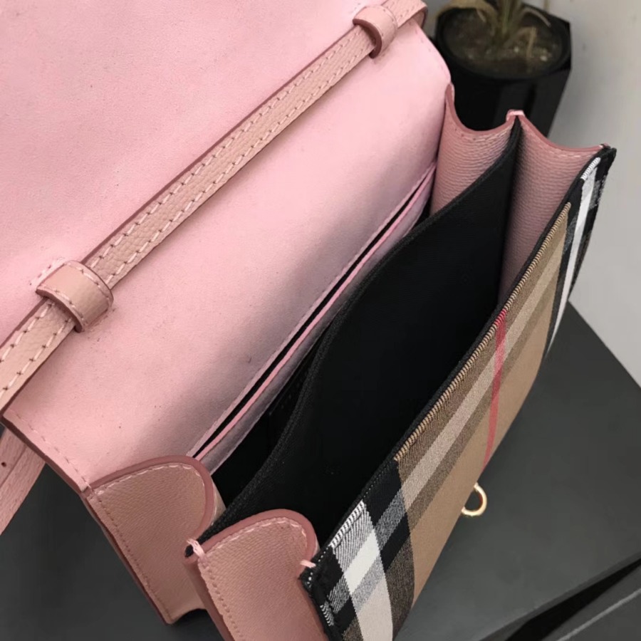 Burberry, 39808251, Small Leather and House Check Crossbody Bag