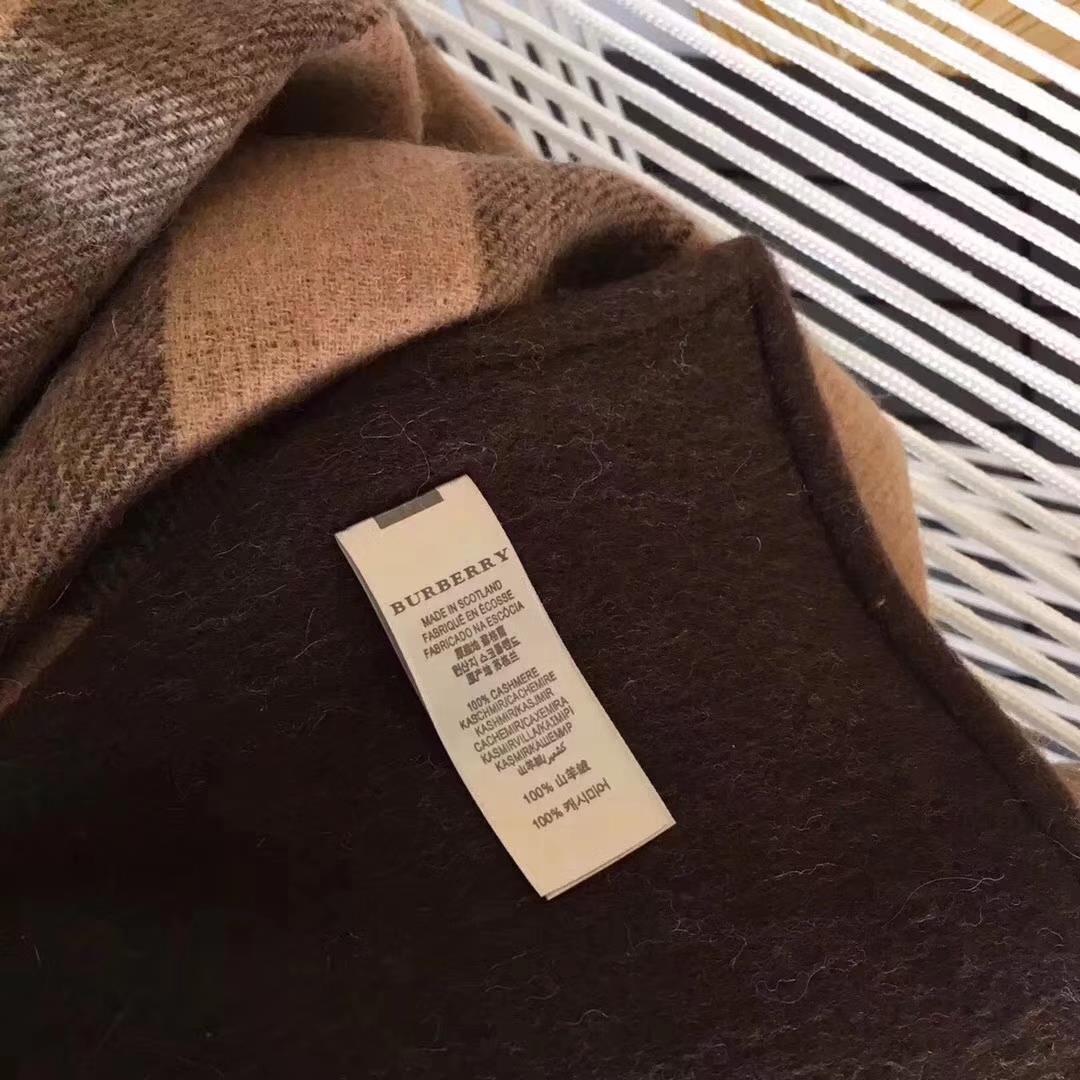 BURBERRY Check Cashmere Poncho, 100% CASHMERE