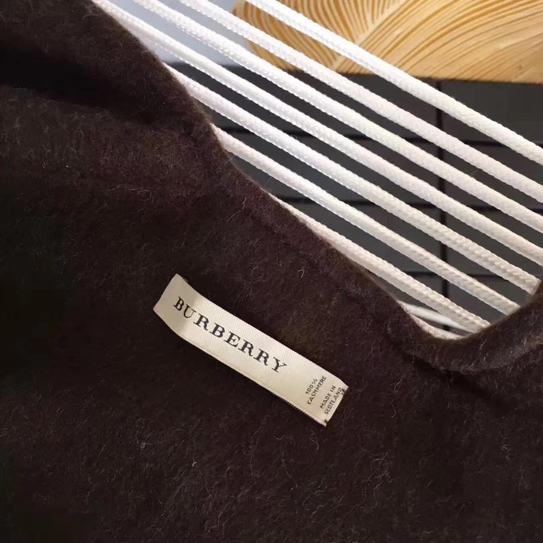 BURBERRY Check Cashmere Poncho, 100% CASHMERE