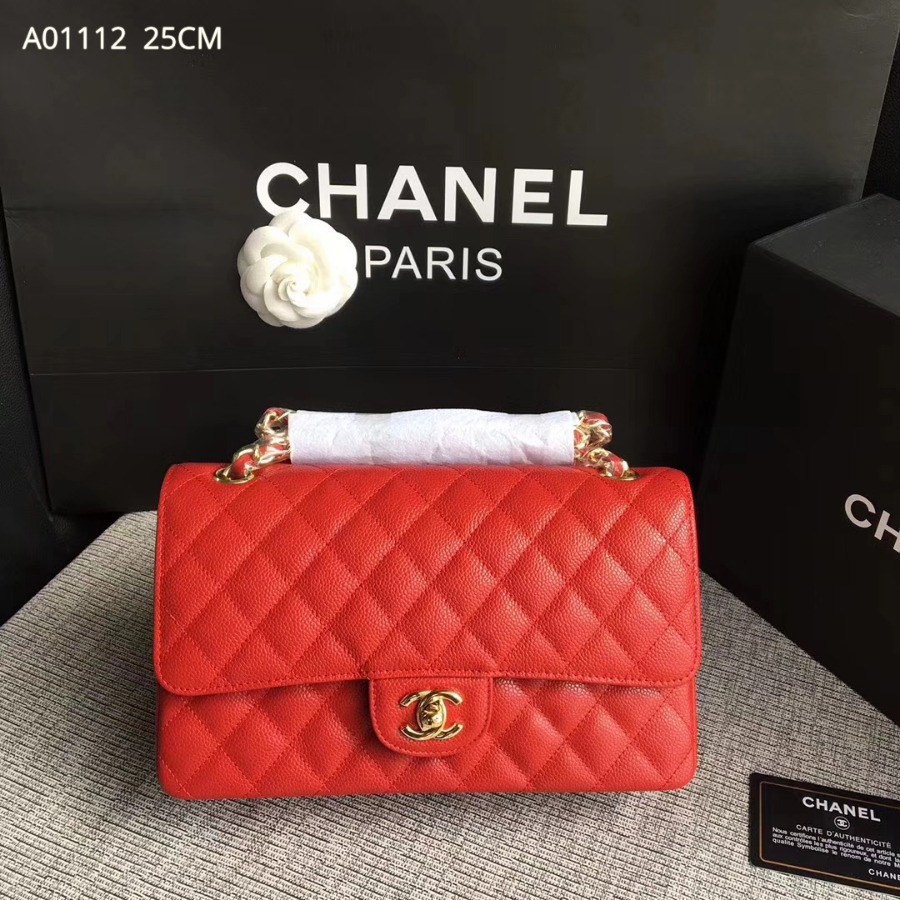 A1112, Chanel Classic Handbag & Cross Body Bag, Grained Calfskin, Original Quality