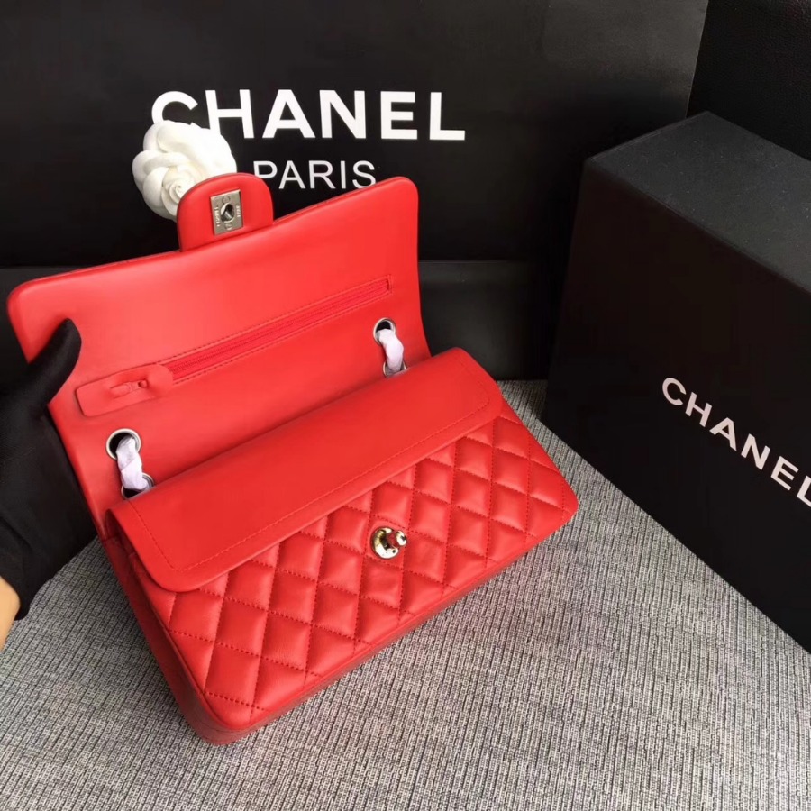 A01112, Chanel Classic Handbag & Cross Body Bag, LAMBSKIN, Original Quality