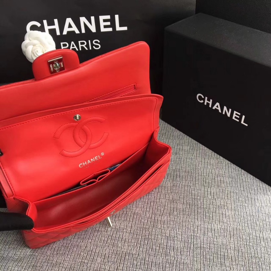 A01112, Chanel Classic Handbag & Cross Body Bag, LAMBSKIN, Original Quality