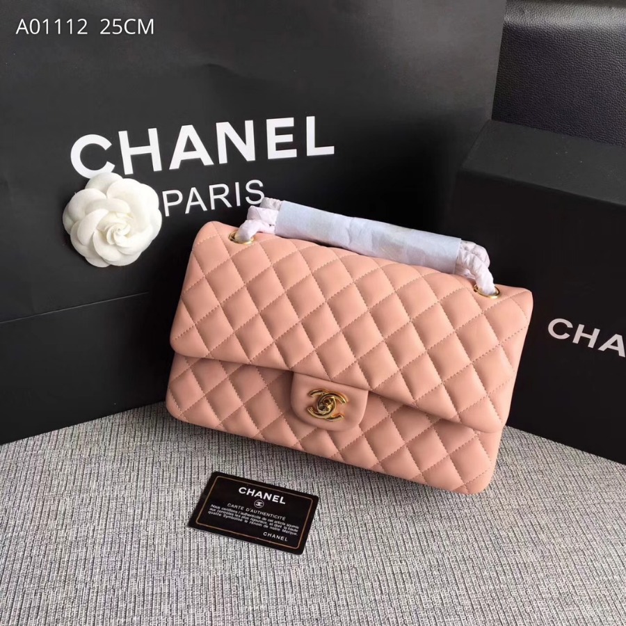 A01112, Chanel Classic Handbag & Cross Body Bag, LAMBSKIN, Original Quality